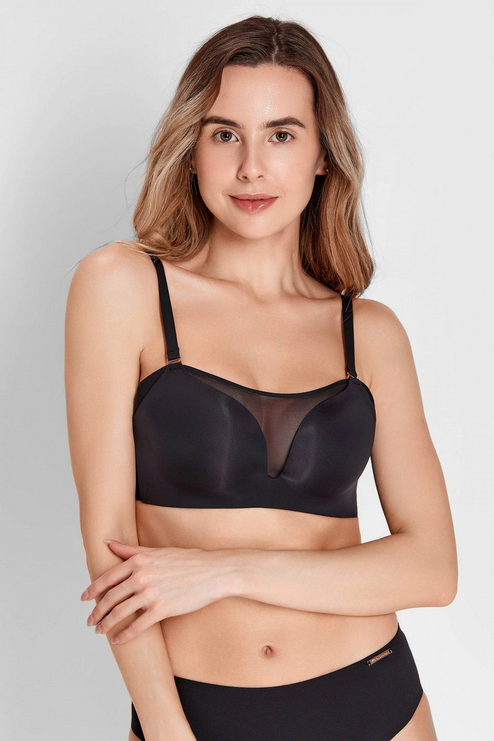 Раздельный купальник с микросеткой 930-039/930-234 black