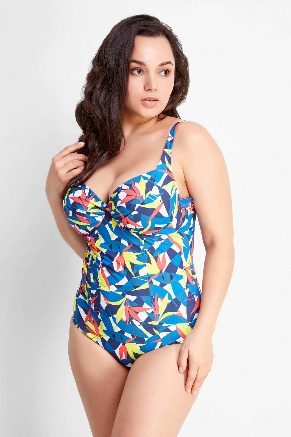 Сдельный купальник для пышных форм 936-141 blue