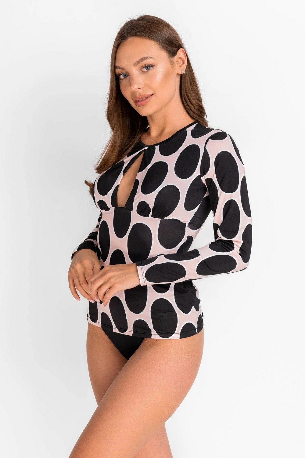 Раздельный купальник в горошек 942-649/942-225 black/rose