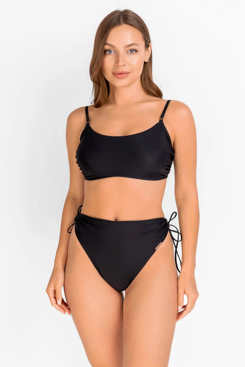 Раздельный купальник с оборкой 943-046/943-225-1 black