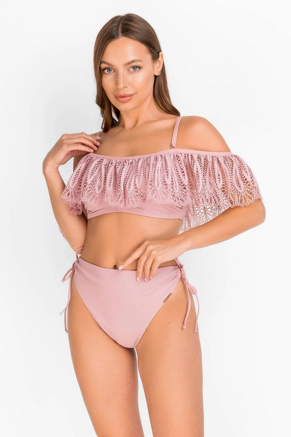 Раздельный купальник с оборкой 943-046/943-225-1 marshmallow