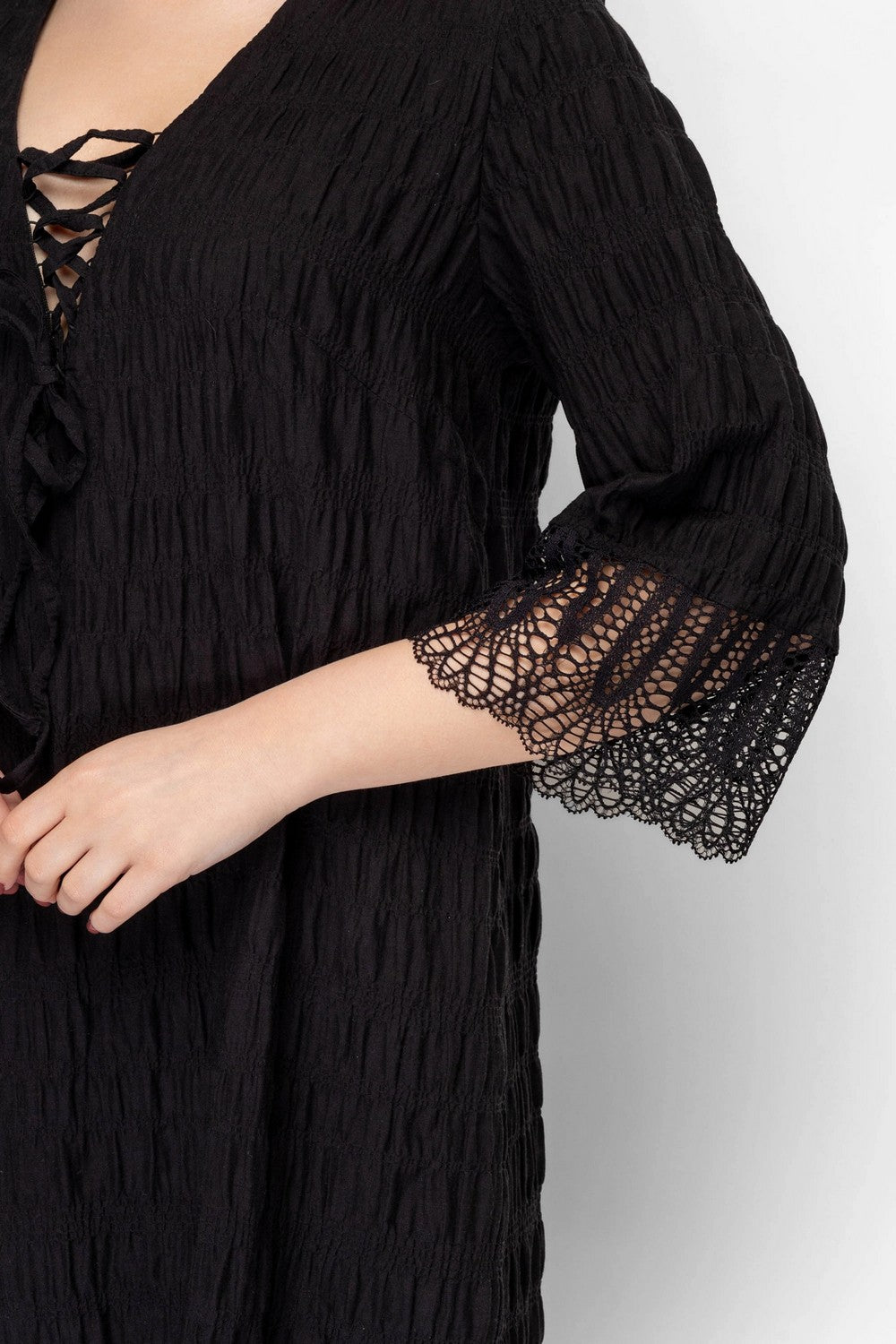 Пляжная туника со шнуровкой 943-701 black