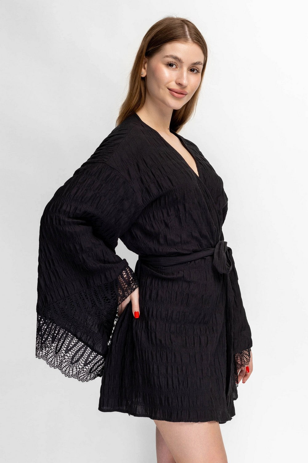 Пляжная туника с расклешенными рукавами 943-710 black