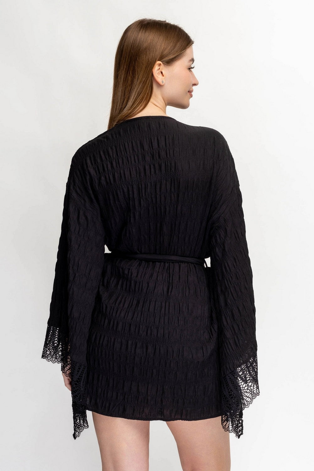 Пляжная туника с расклешенными рукавами 943-710 black