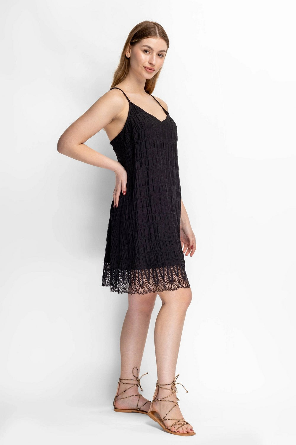 Пляжная туника на тонких бретелях 943-740 black