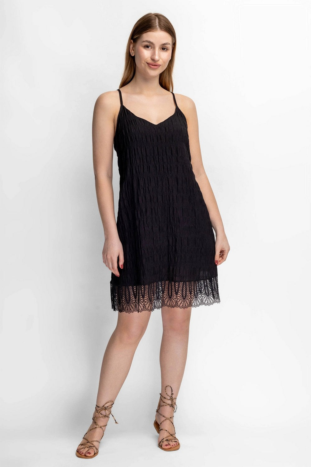 Пляжная туника на тонких бретелях 943-740 black