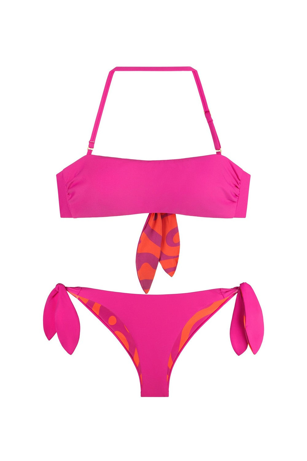 Двусторонний купальник бандо 950-045/950-223 fuchsia