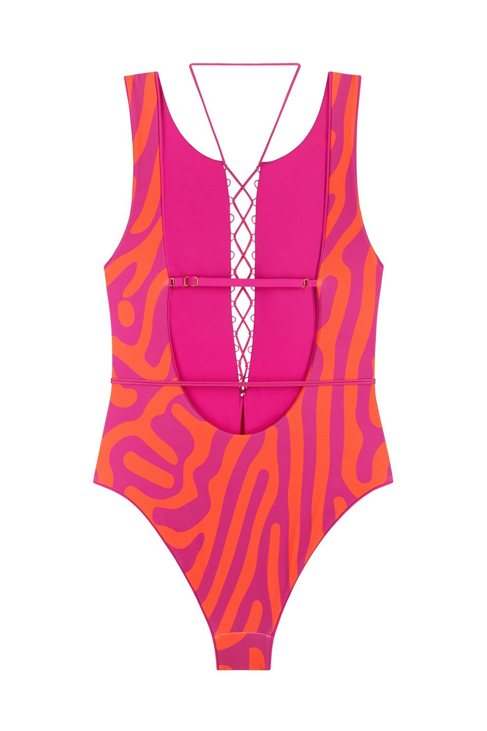 Сдельный купальник со шнуровкой 950-149 fuchsia