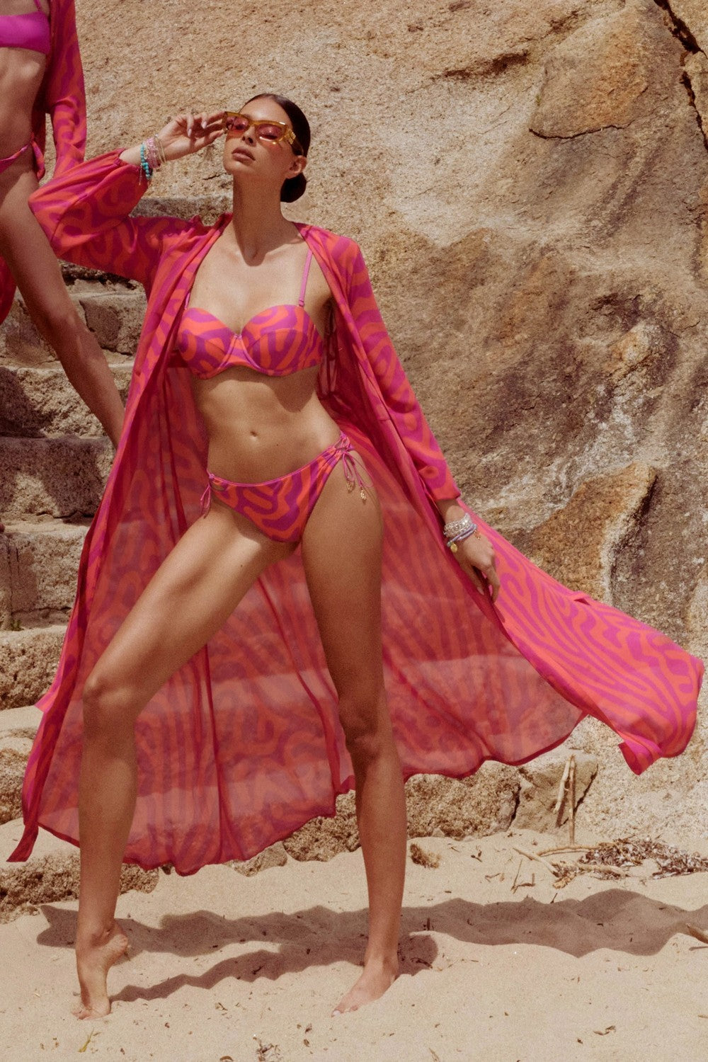 Пляжный халат-туника 950-717 fuchsia