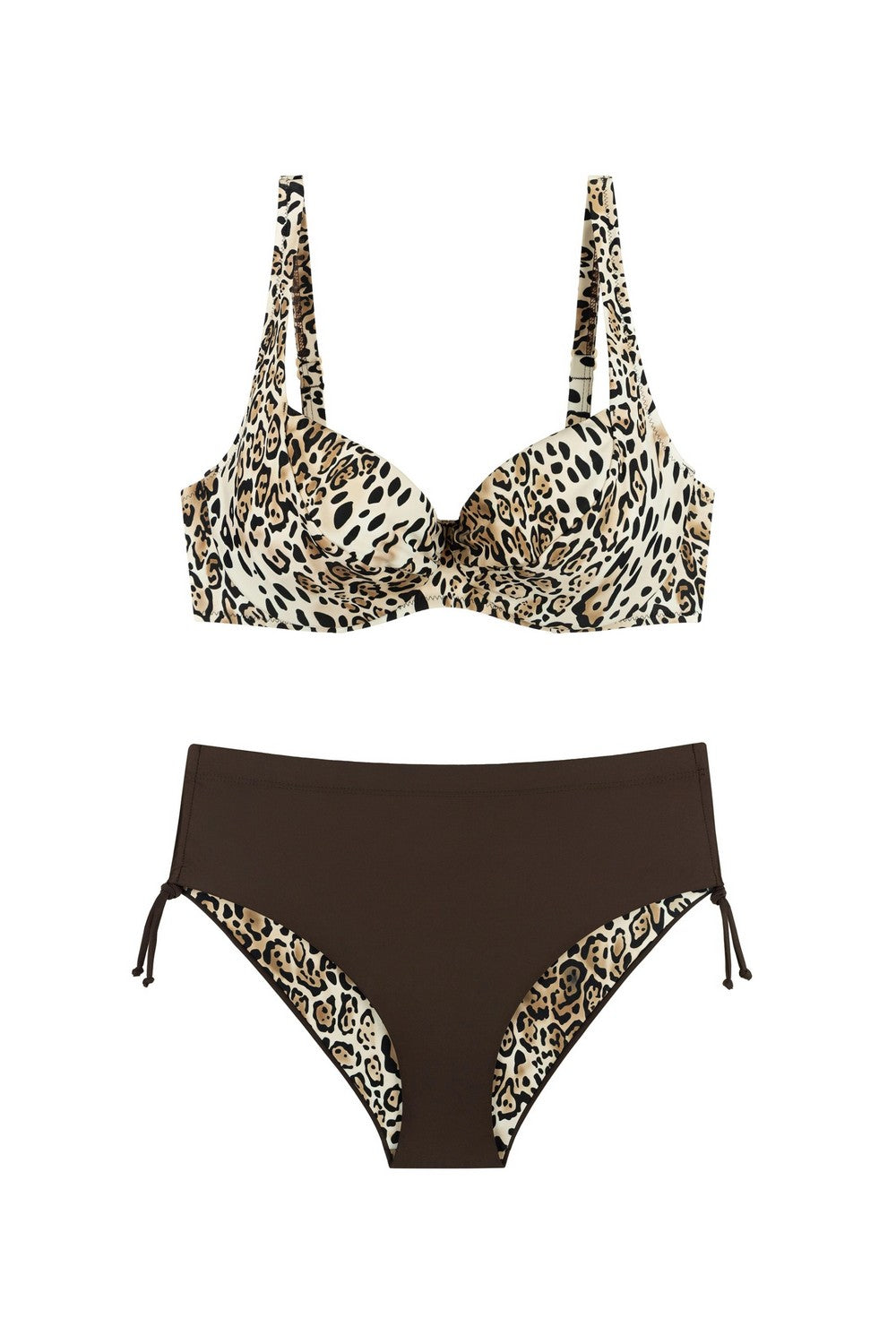 Роздільний купальник з принтом 951-041/951-239 brown