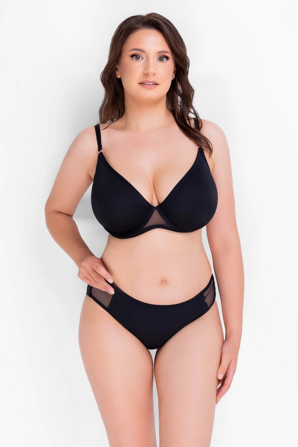 Раздельный купальник с микросеткой 979-017/979-234 black