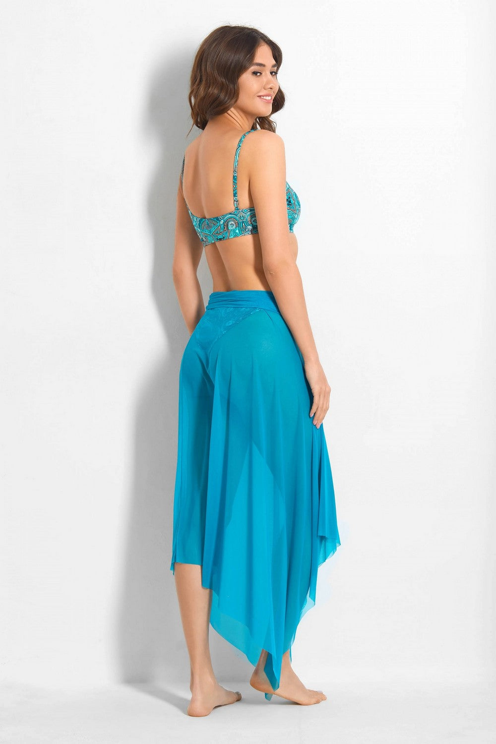 Пляжна туніка з мікросітки 980-740C turquoise