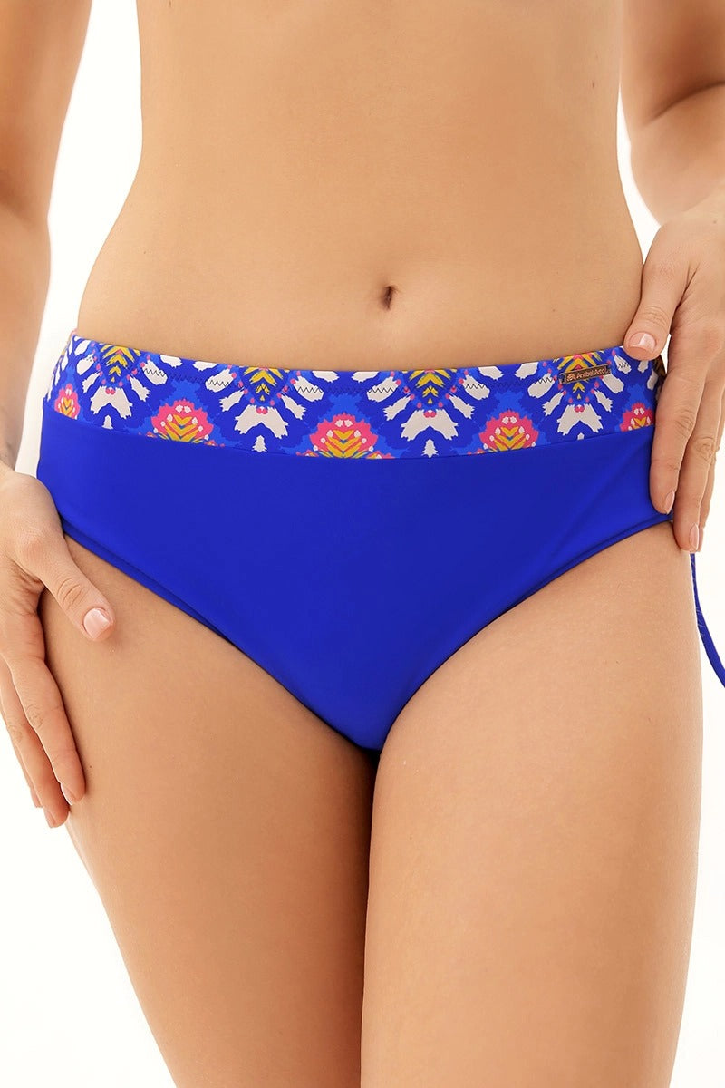 Раздельный купальник с высокими плавками 992-041/992-239 blue/orange