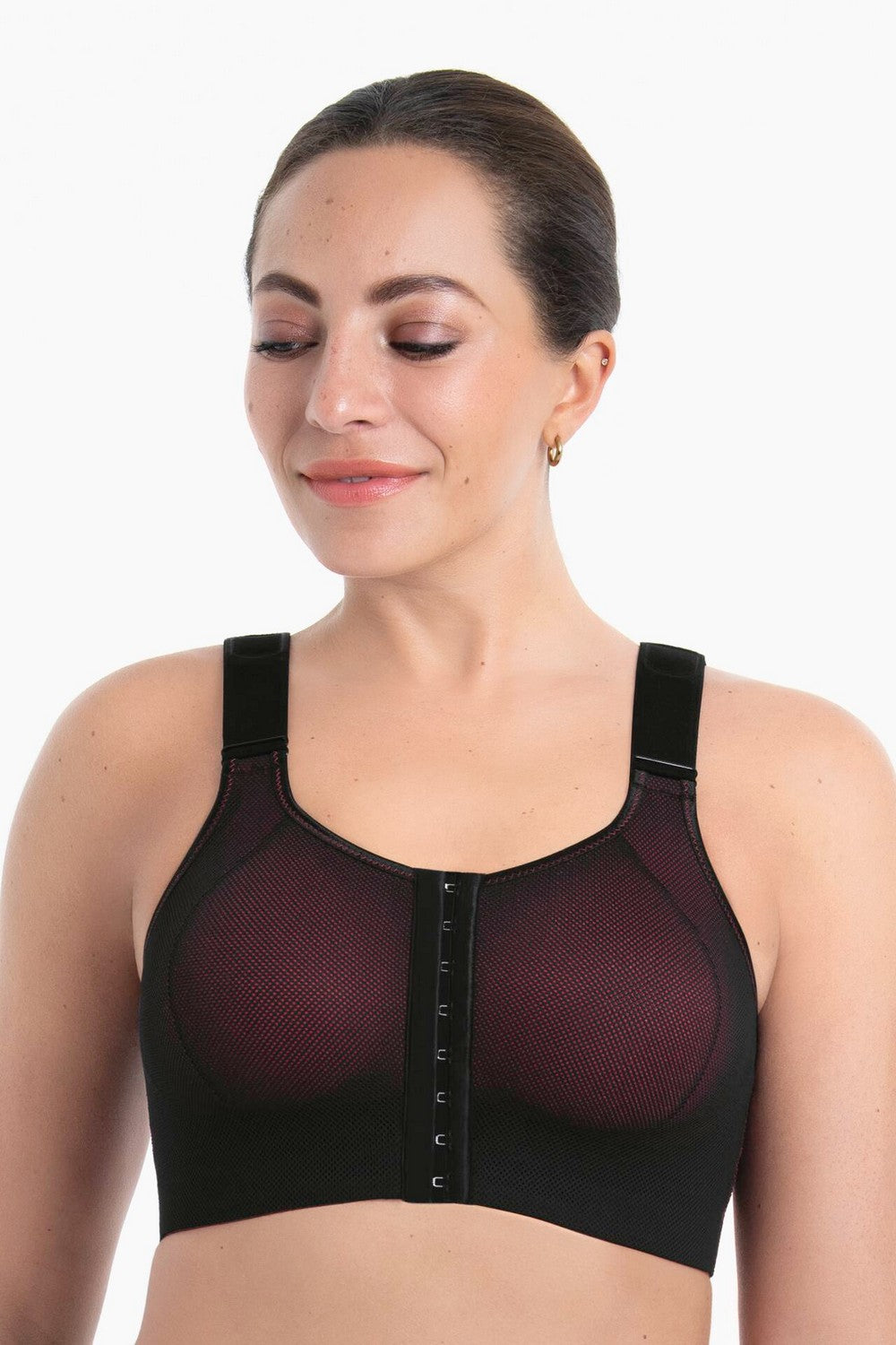 Компрессионный бюстгальтер на крючках 1199 black