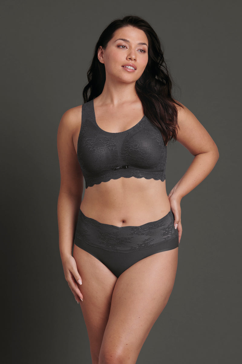 Трусики сліпи з мереживом 1304 Essential Lace antracite