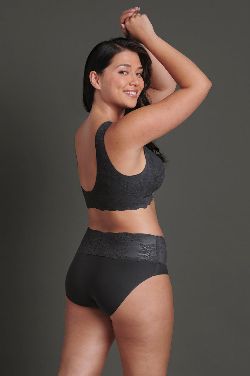 Трусики сліпи з мереживом 1304 Essential Lace antracite