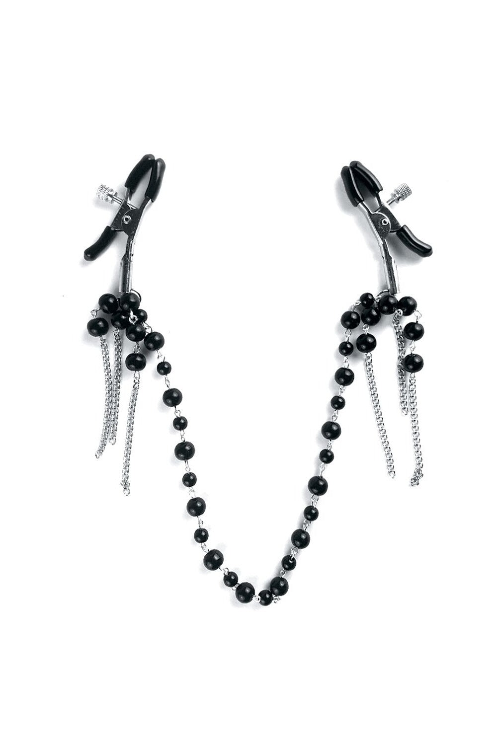Затискачі для грудей з намистинками Nipple clamps Afina black