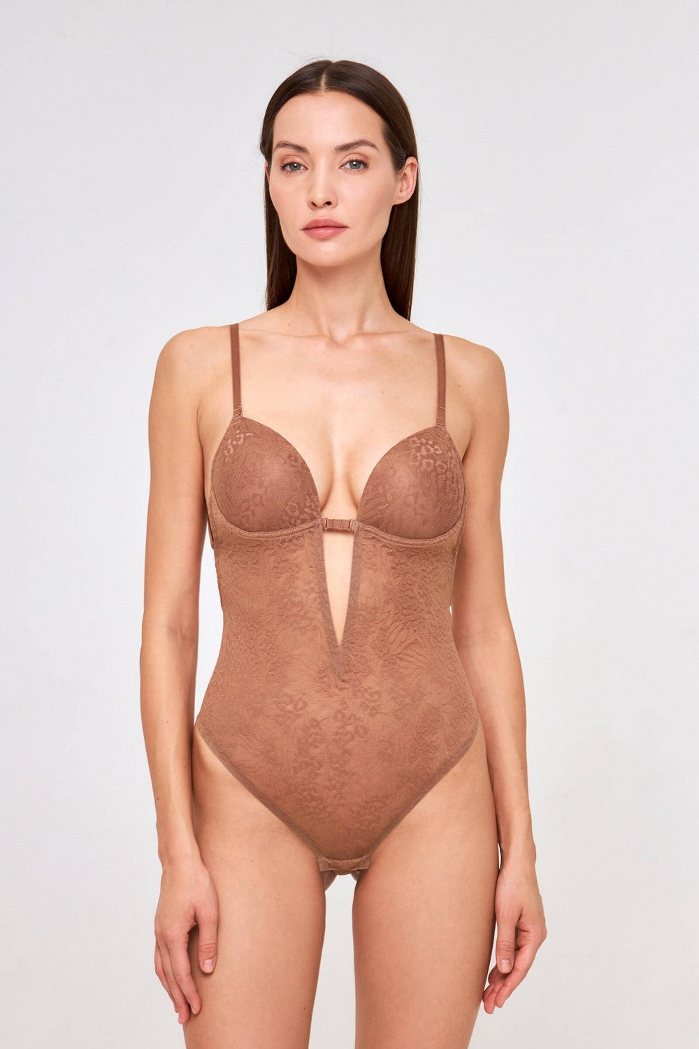 Боди-стринг из кружева 1W86 Sculpt by Aubade cinnamon
