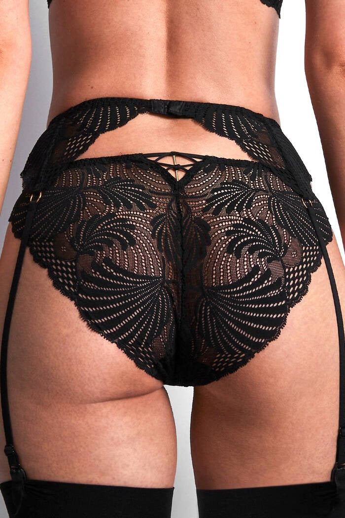 Пояс для панчіх з мережива 2A50 Rythm of desire black