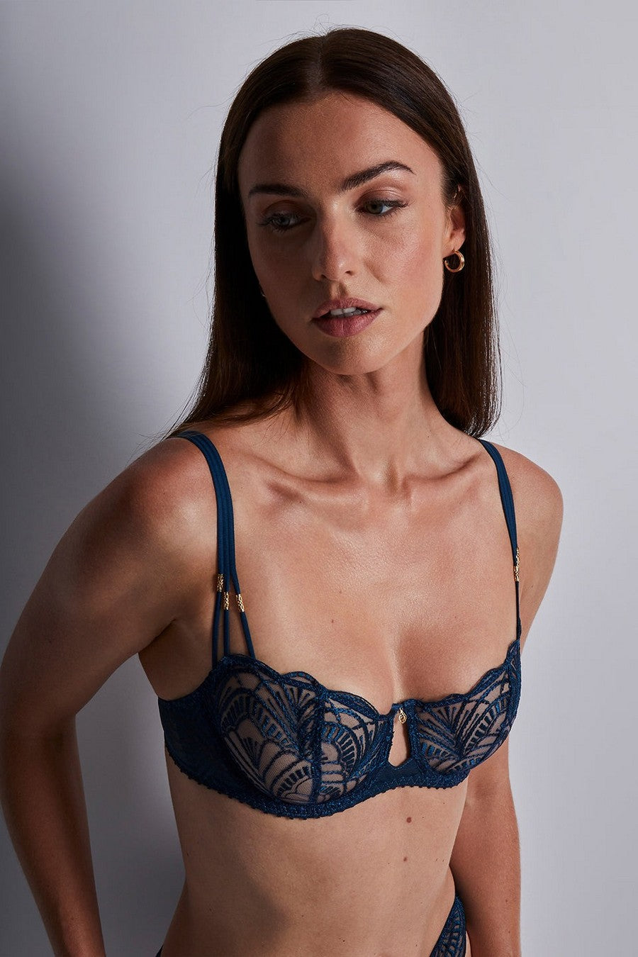 Бюстгальтер балконет с вышивкой 2BF14 Vibes dark cyan