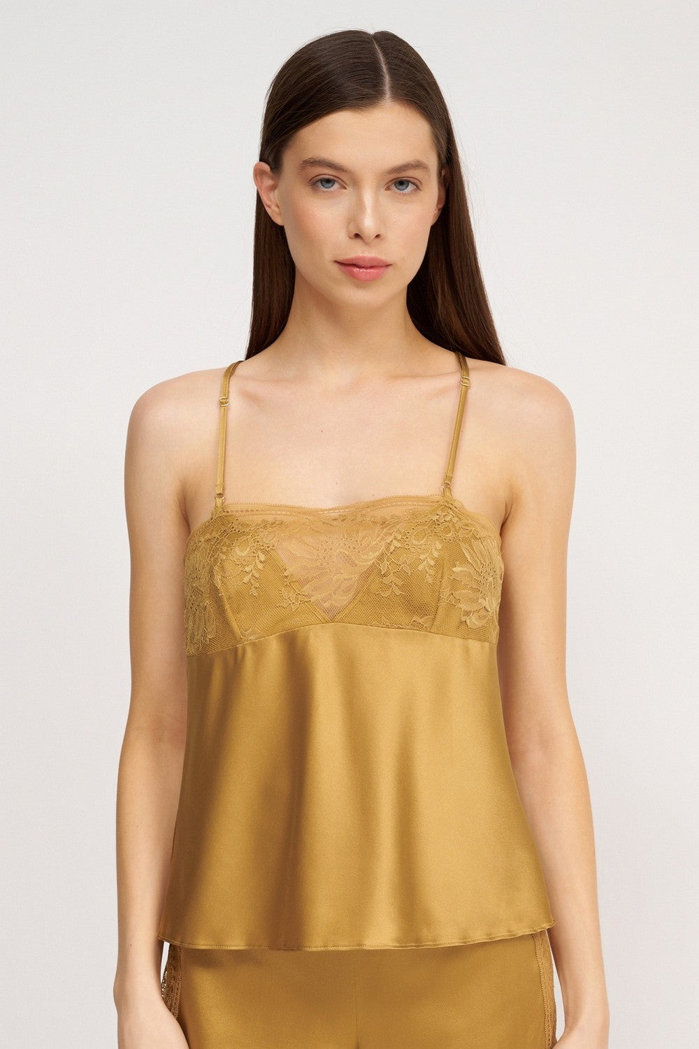 Шелковая пижамная майка 2S38 Midnight Whisper sublime bronze