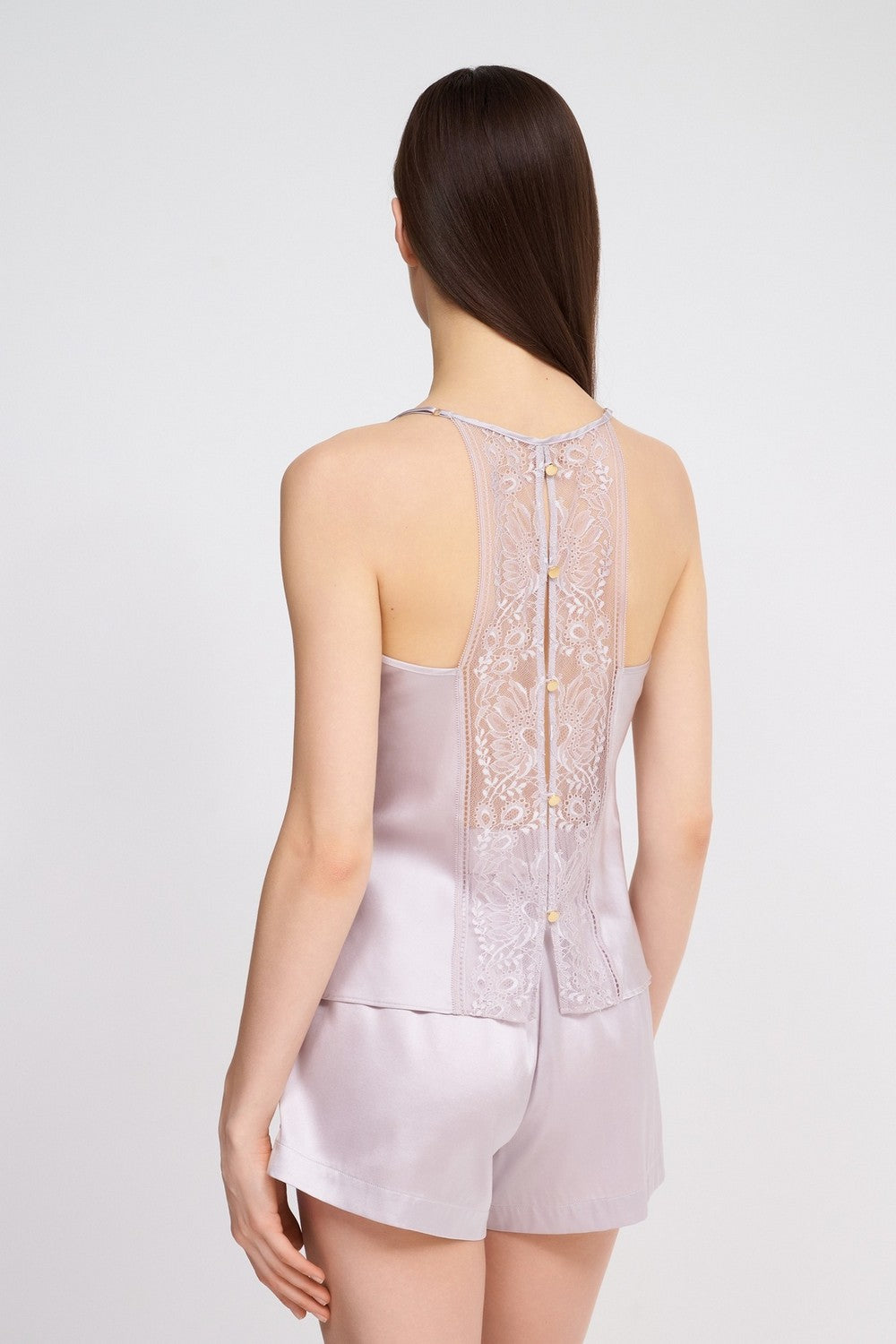 Шелковая пижамная майка 2S38 Midnight Whisper cosmos silver