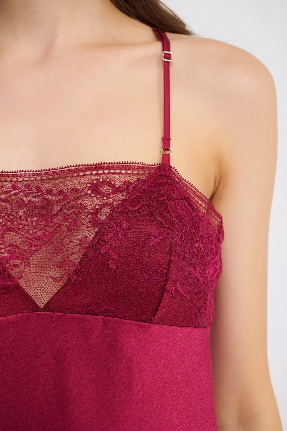 Шелковая пижамная майка 2S38 Midnight Whisper crimson red