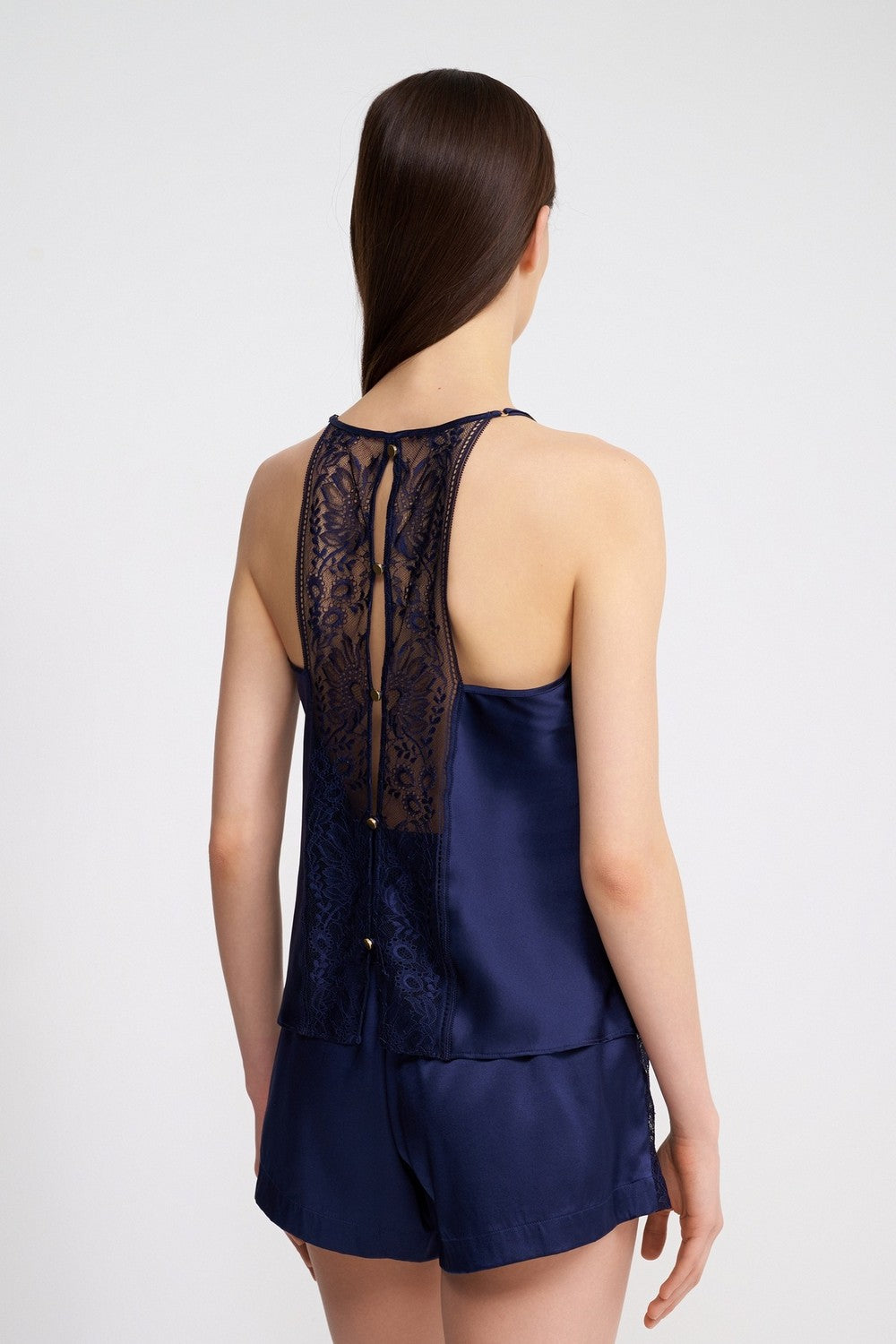 Шовкова піжамна майка 2S38 Midnight Whisper evening blue