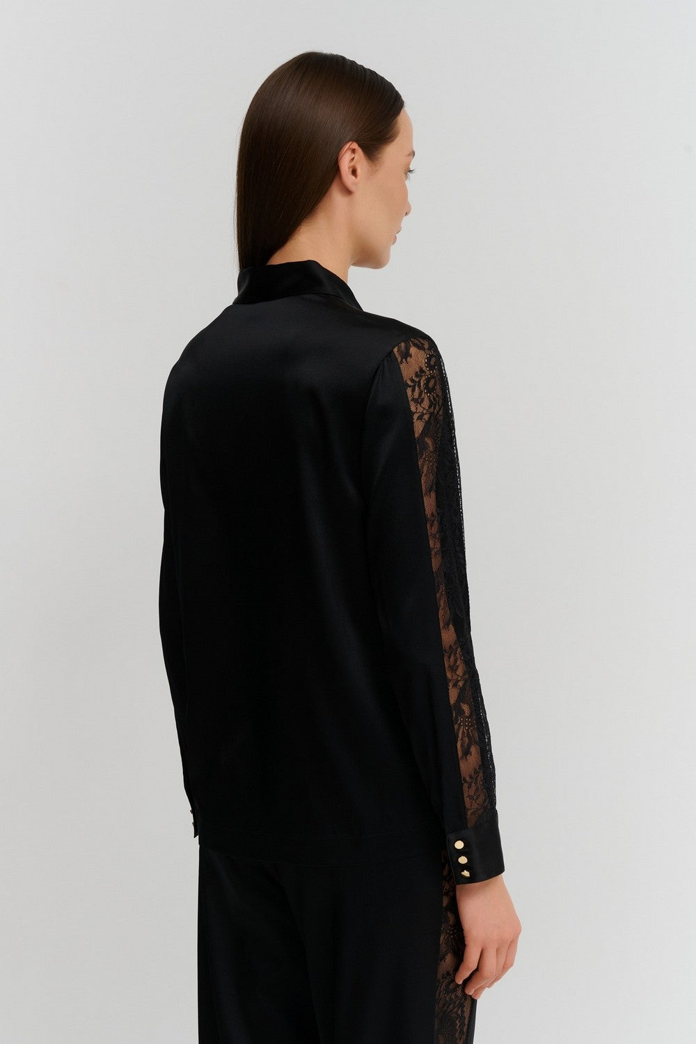 Пижамная блуза из шелка 2S44 Midnight Whisper black