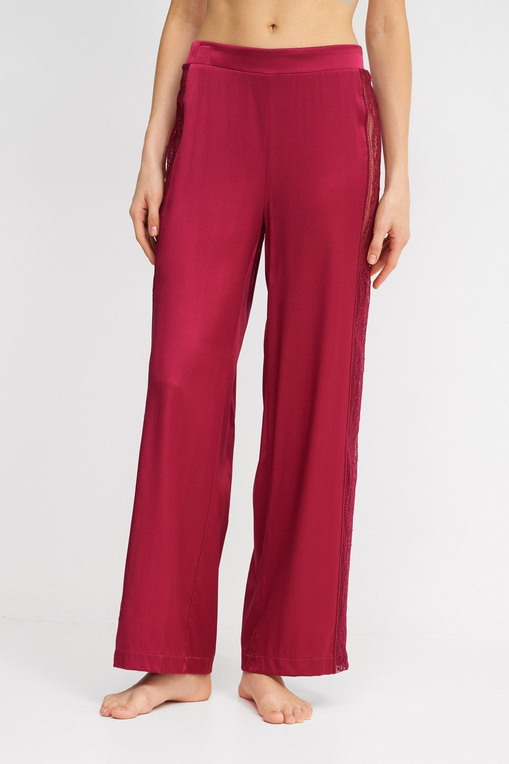 Шелковые пижамные брюки 2S60 Midnight Whisper crimson red
