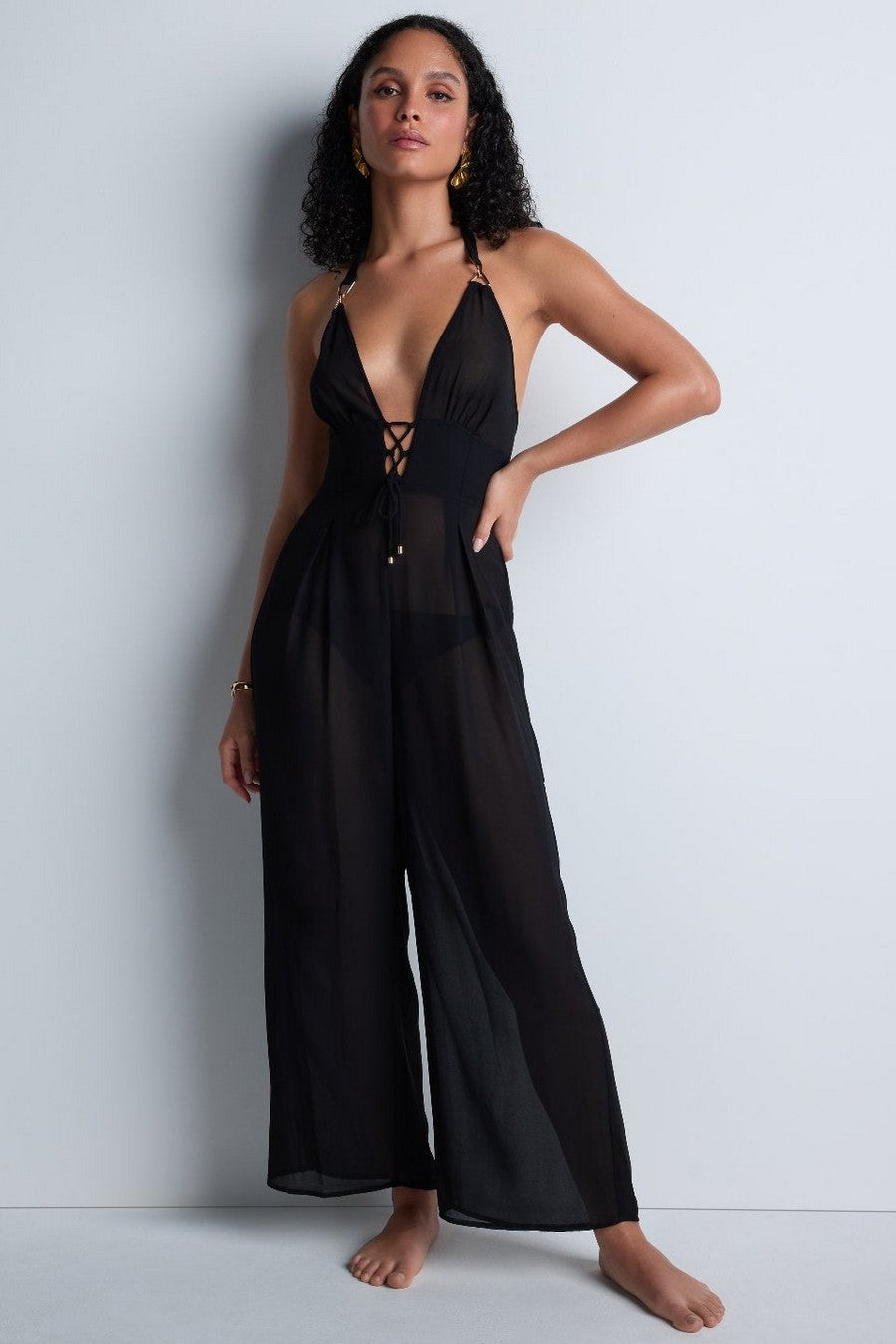 Пляжный комбинезон с завязками 4Z76 Beach Walk black