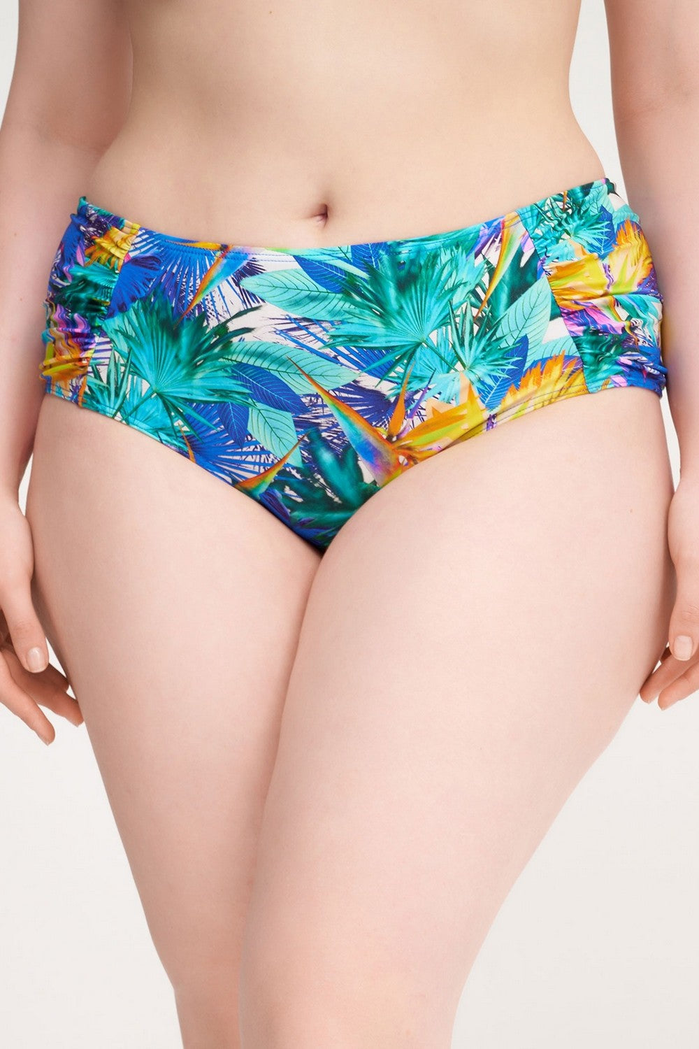 Высокие плавки с принтом HR61 Fleur Tropicale bleu eden