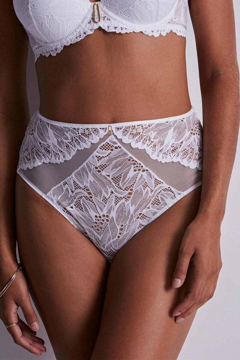 Высокие трусики слип LA24 FlowerMania white