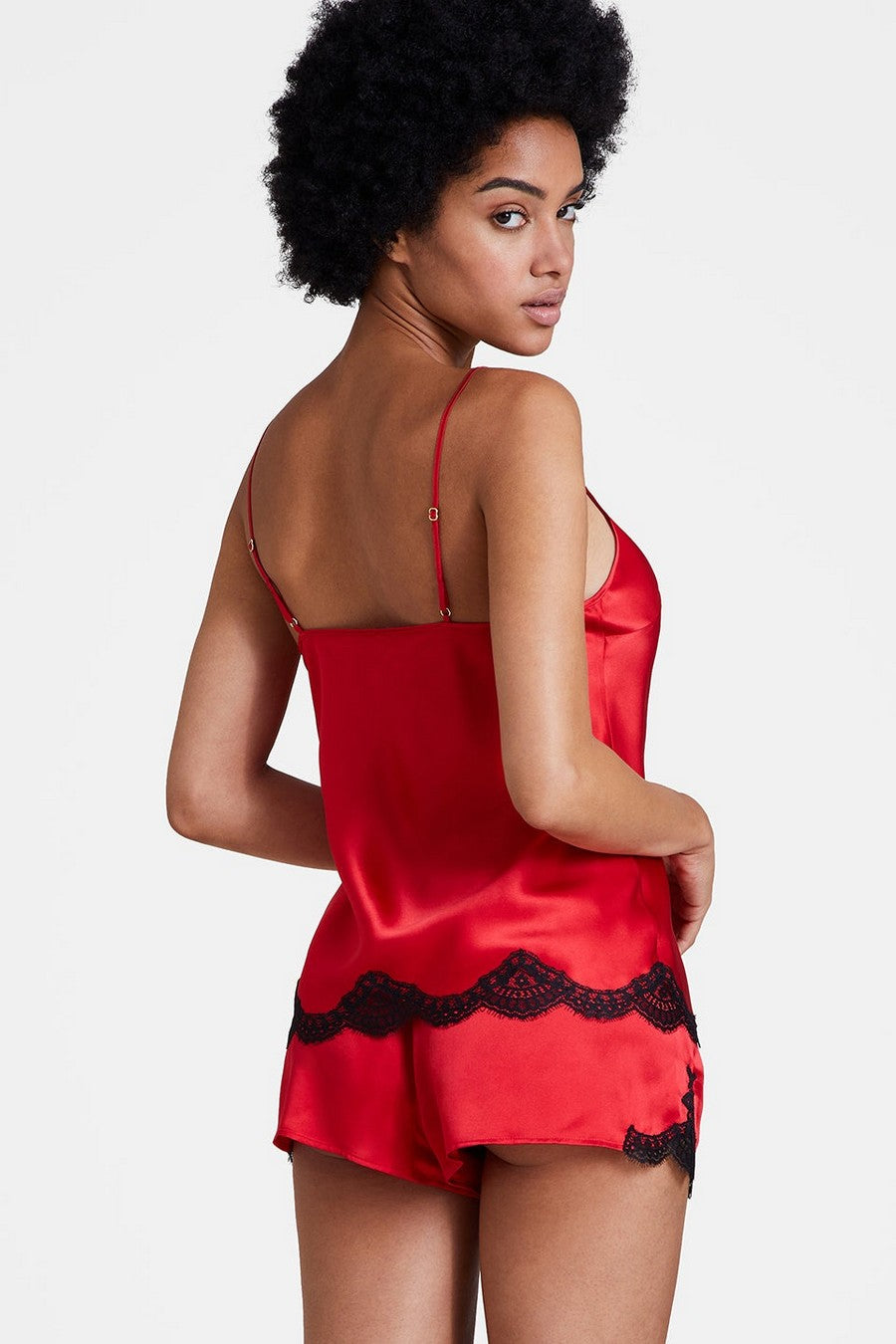 Шелковая пижамная майка QS38 Toi Mon Amour rouge passion