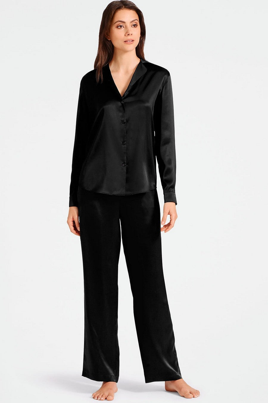 Шелковая блуза на пуговицах QS44 Toi Mon Amour black