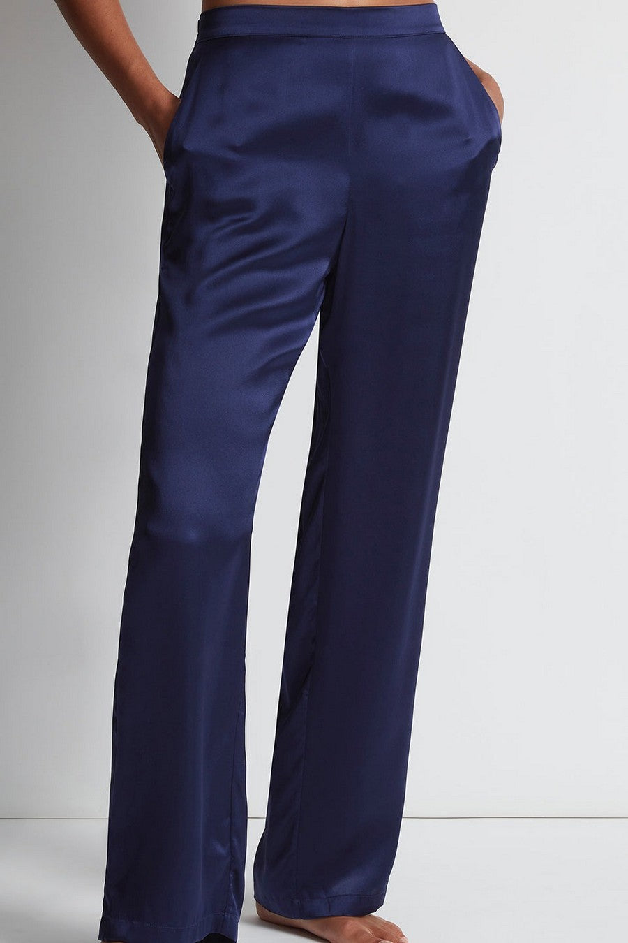 Шелковые пижамные брюки QS60 Toi Mon Amour marine