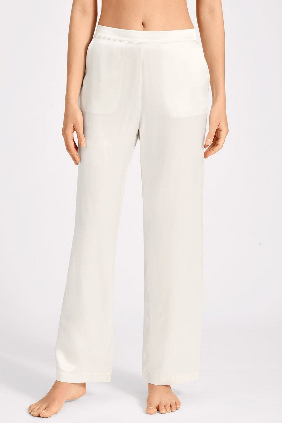 Шелковые пижамные брюки QS60 Toi Mon Amour nacre