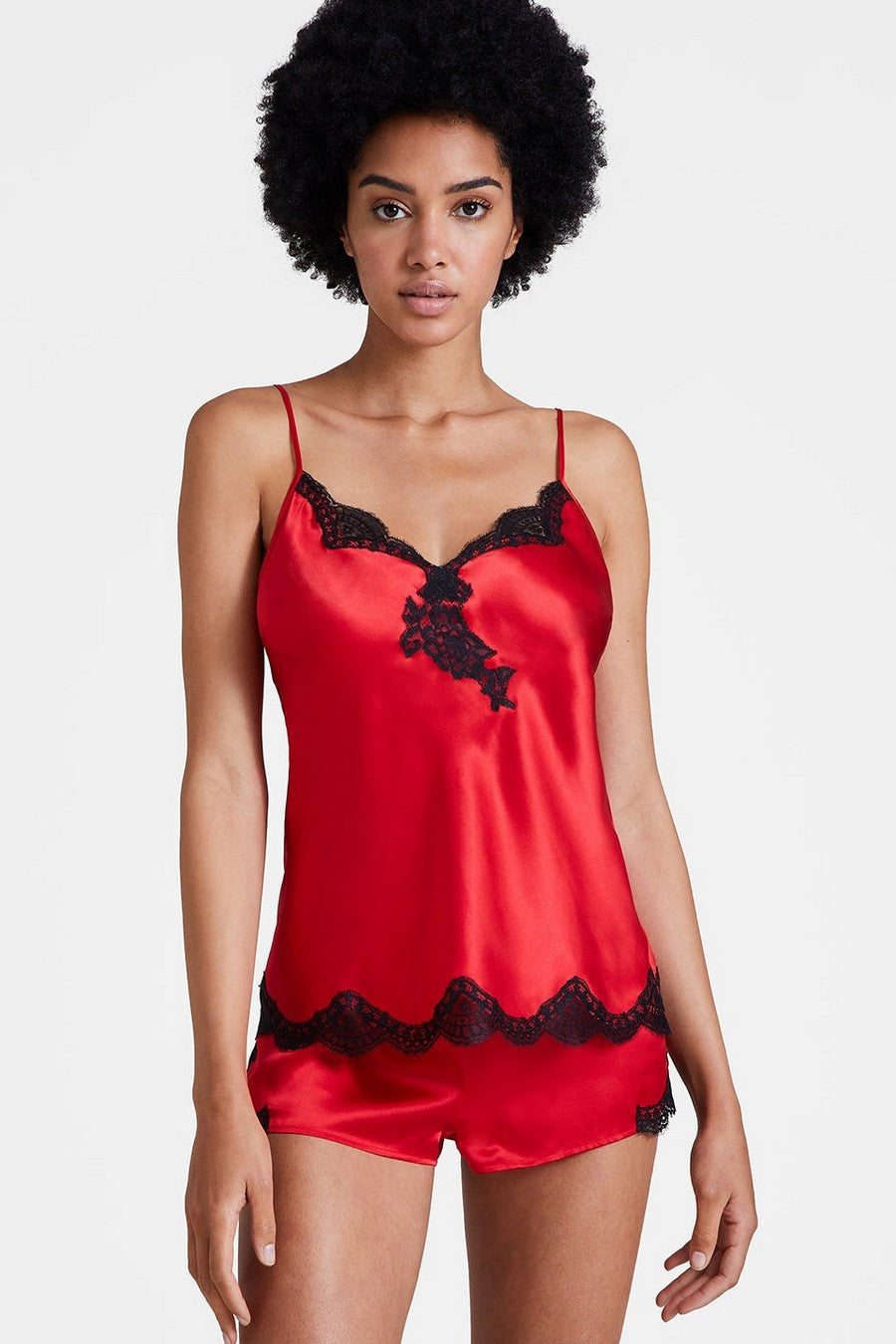 Шелковые пижамные шорты QS61 Toi Mon Amour rouge passion