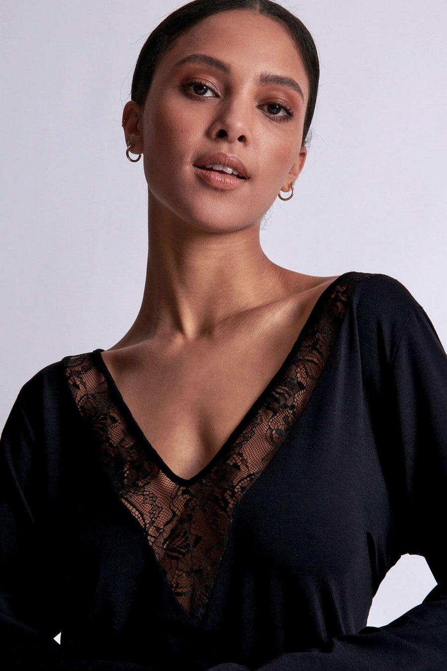 Жіночий лонгслів з модалу RL74 Lazy Days black Aubade