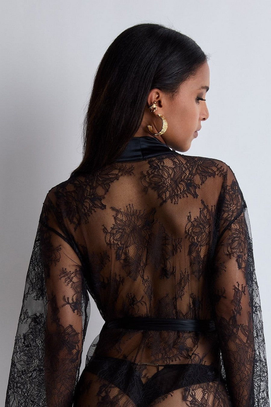 Прозрачный пеньюар из кружева RZ65 Histoire D'Un Soir black