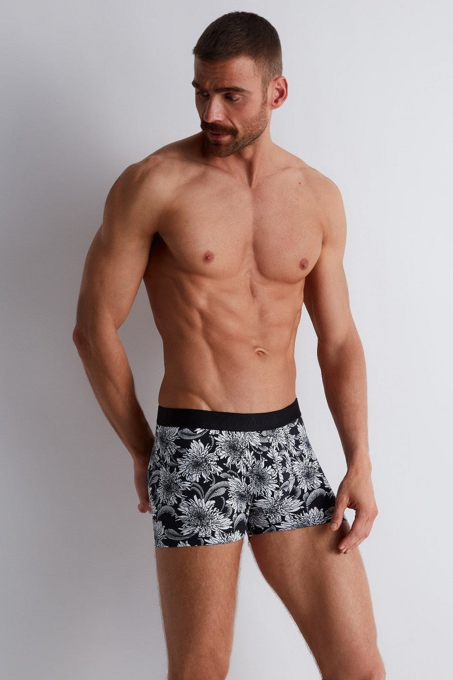 Чоловічі труси шорти XB58T black leaves/black (2 шт.) Aubade