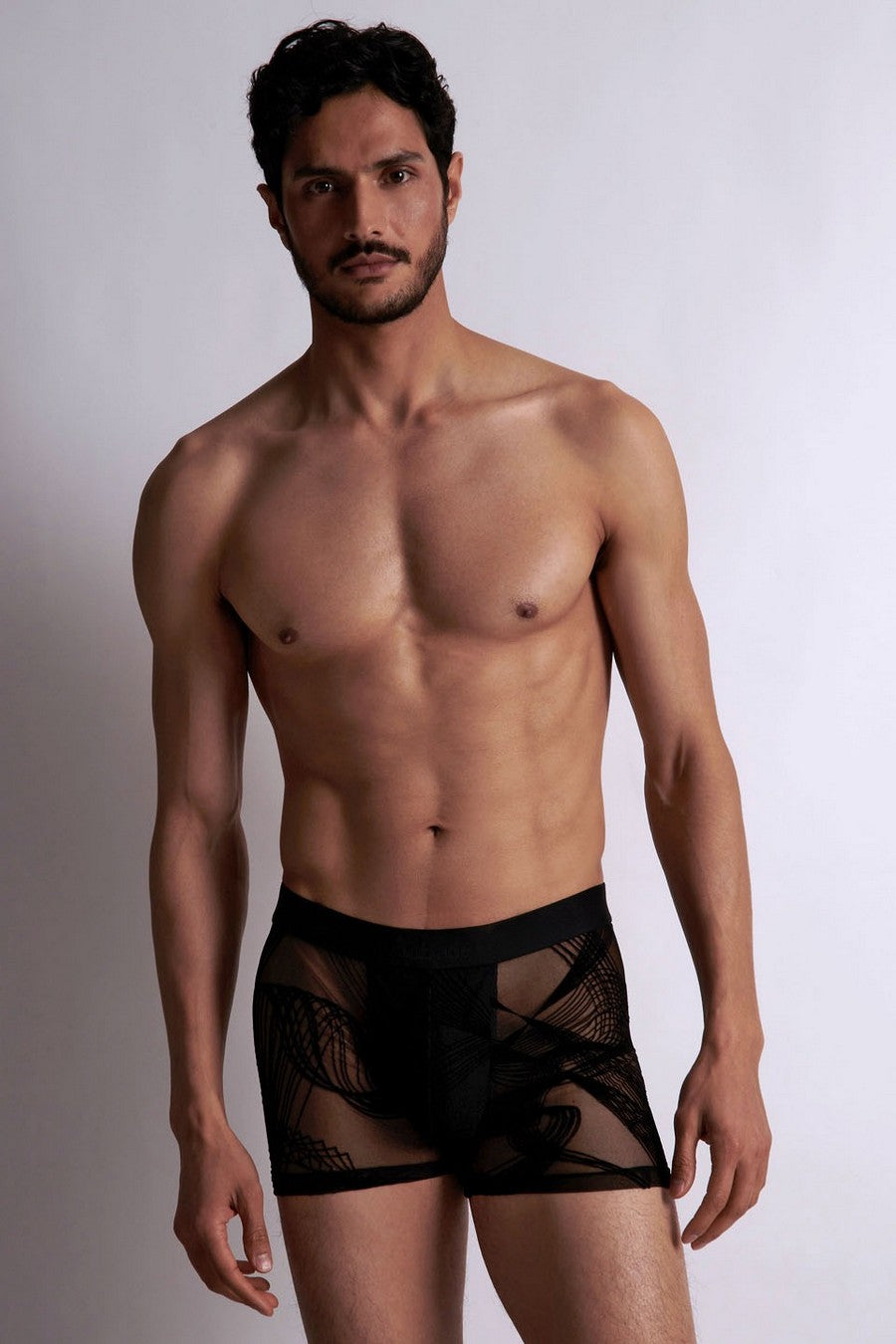 Мужские трусы шорты из микросетки XB78S Men black wavs