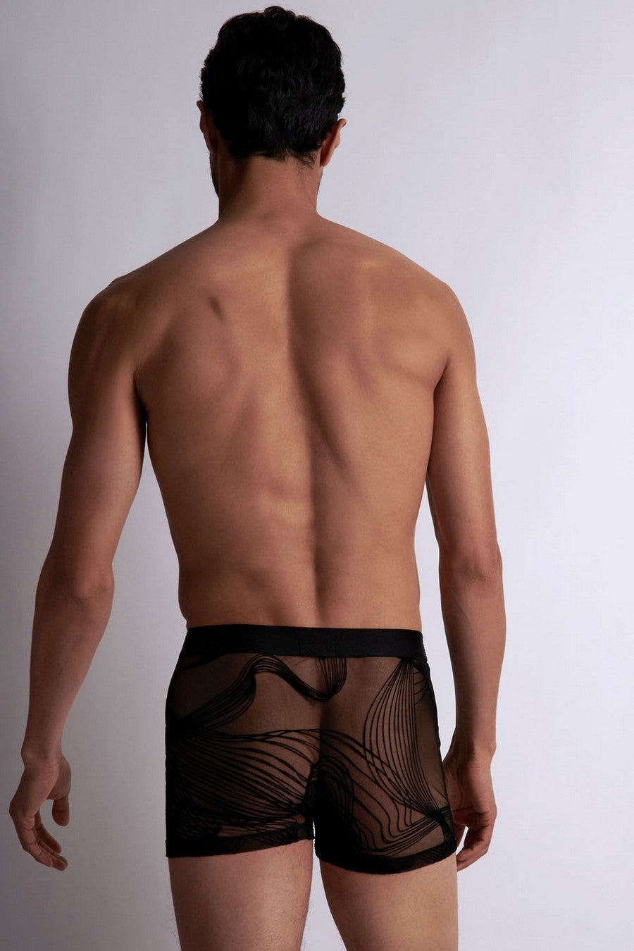 Мужские трусы шорты из микросетки XB78S Men black wavs