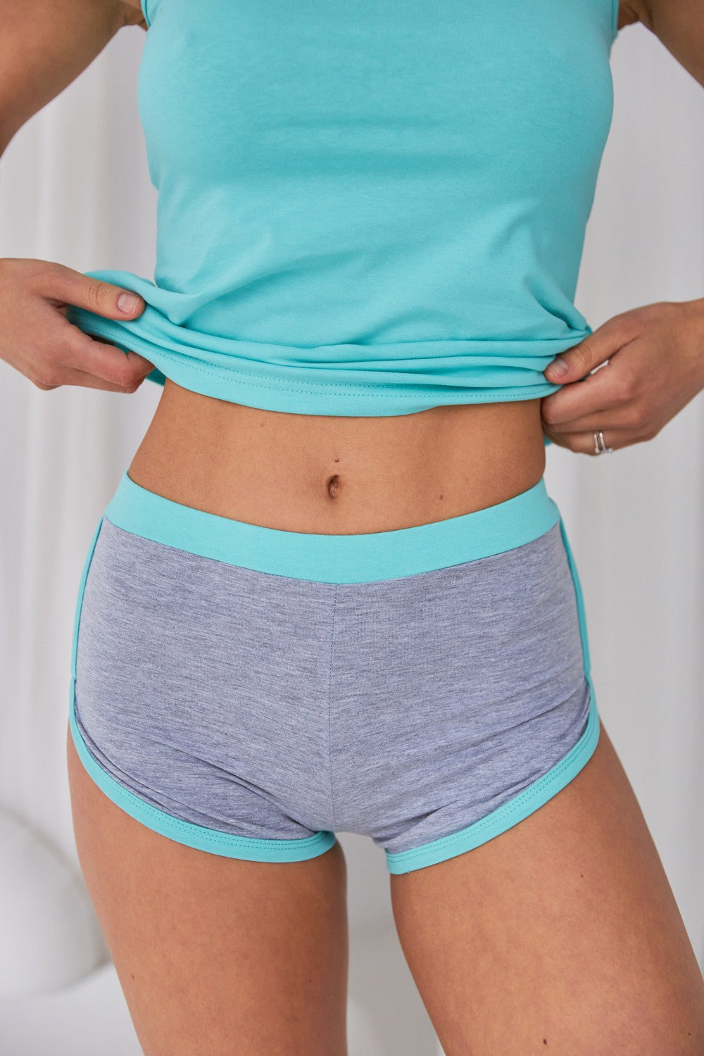 Хлопковая пижама с шортами 0136/39 mint