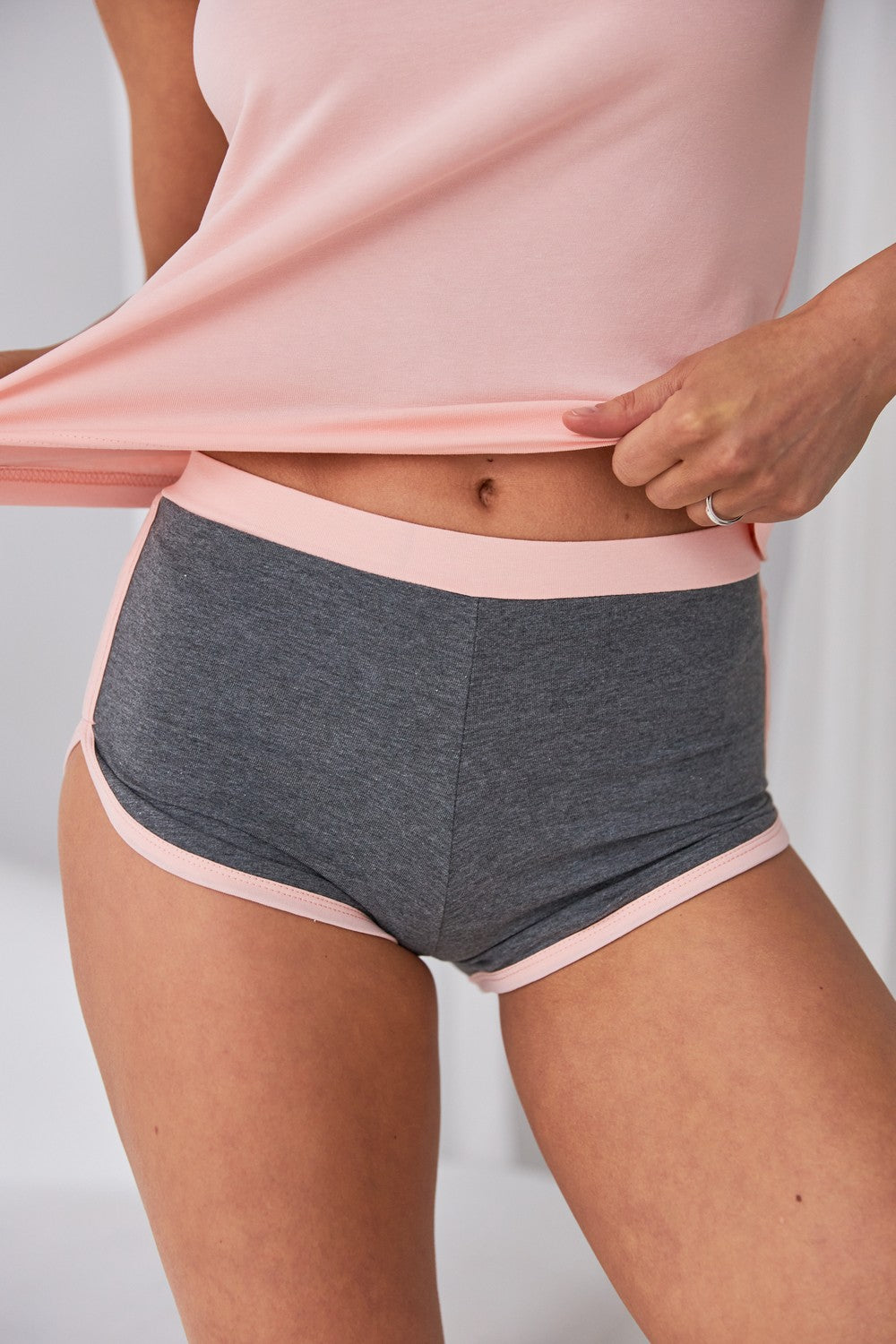 Хлопковая пижама с шортами 0136/39 peach