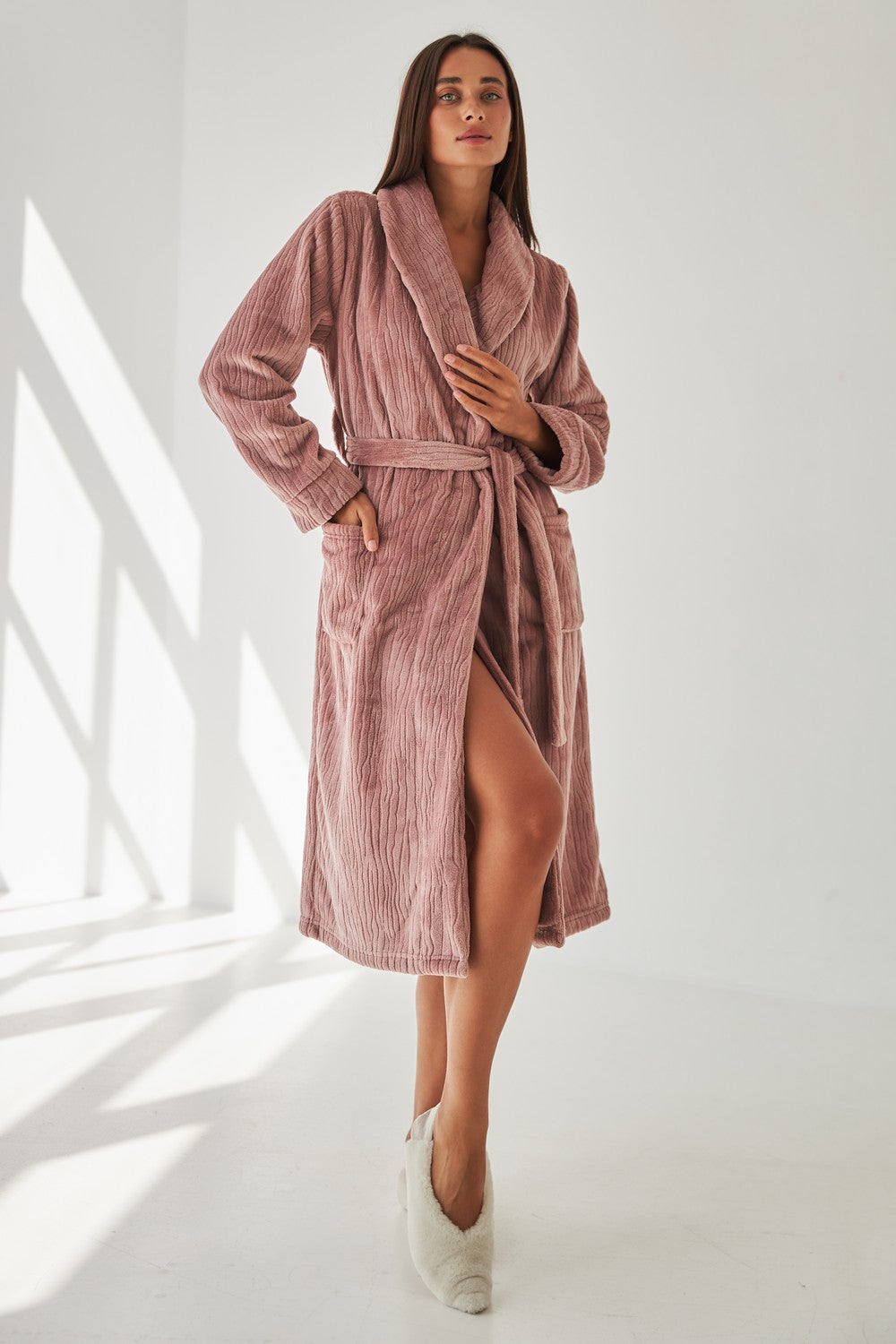 Теплый халат из велсофта 0228 frez relief