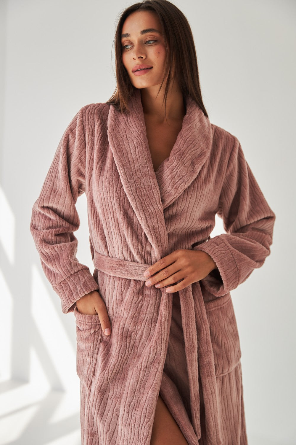 Теплый халат из велсофта 0228 frez relief