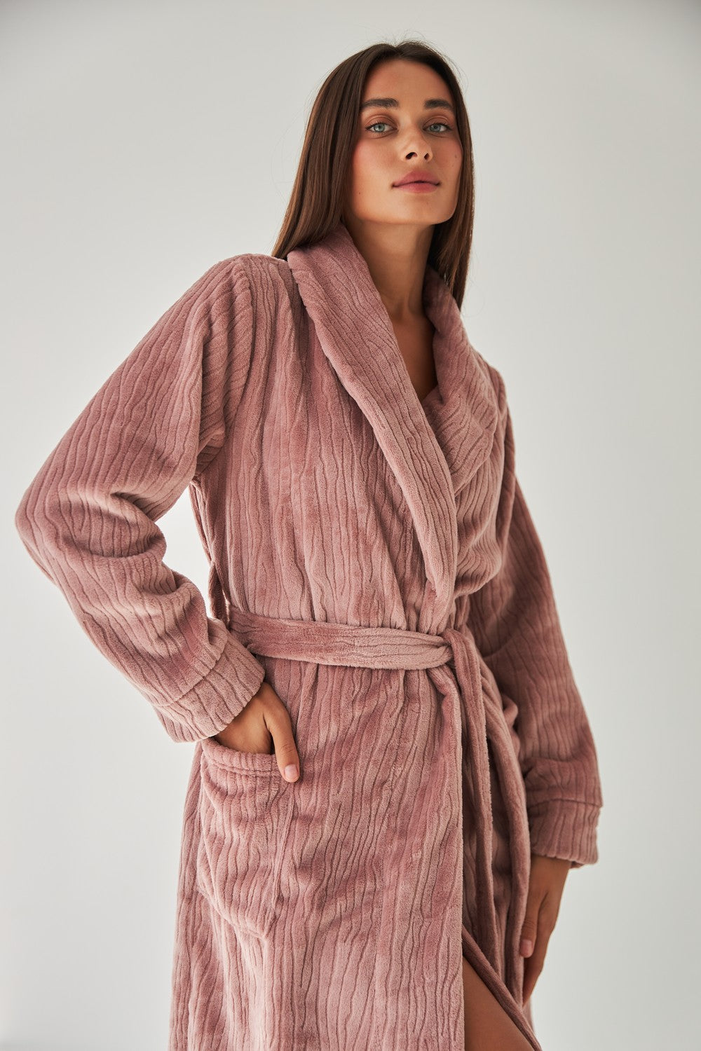 Теплый халат из велсофта 0228 frez relief