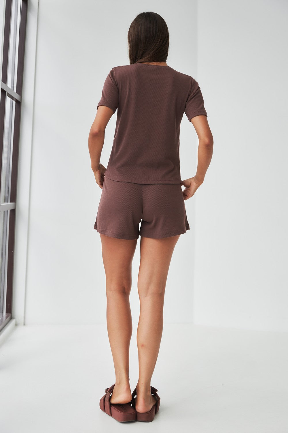 Пижама из вискозы в рубчик 0315/313 dark brown