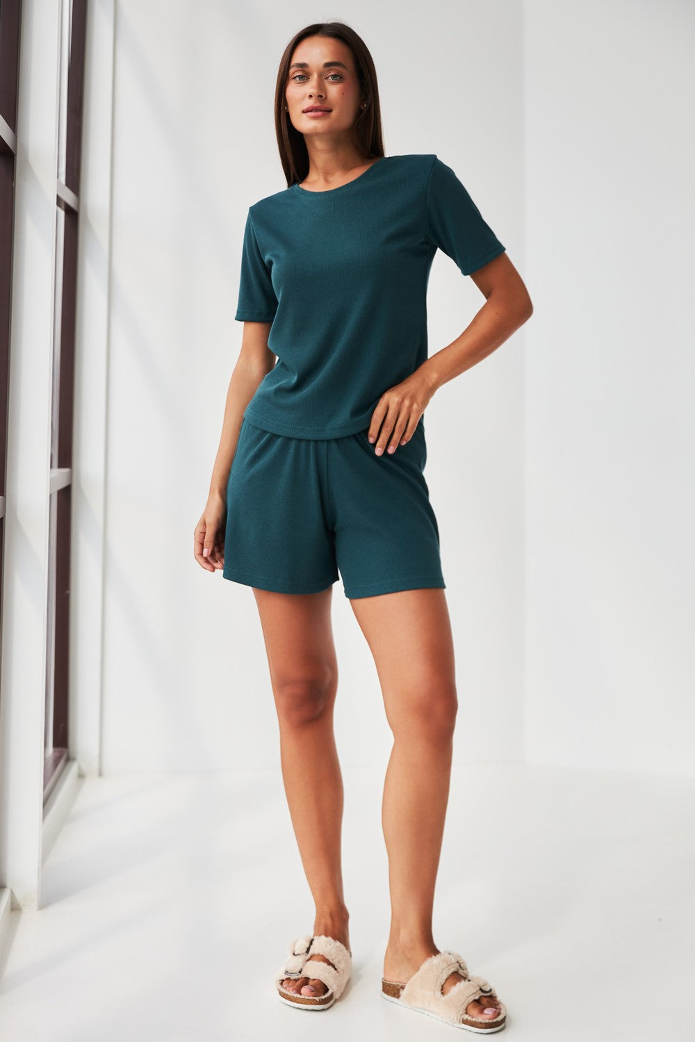 Пижама из вискозы в рубчик 0315/313 green